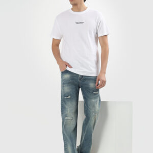 Mens straight fit Premium vintage rugged denim jeans