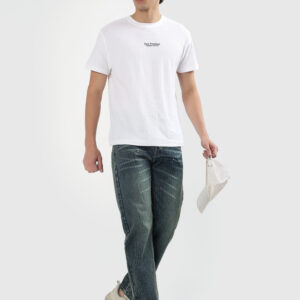 Mens comfort fit dark vintage denim slub jeans