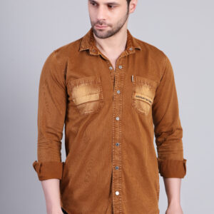 Rust Brown Utility Casual Shirt